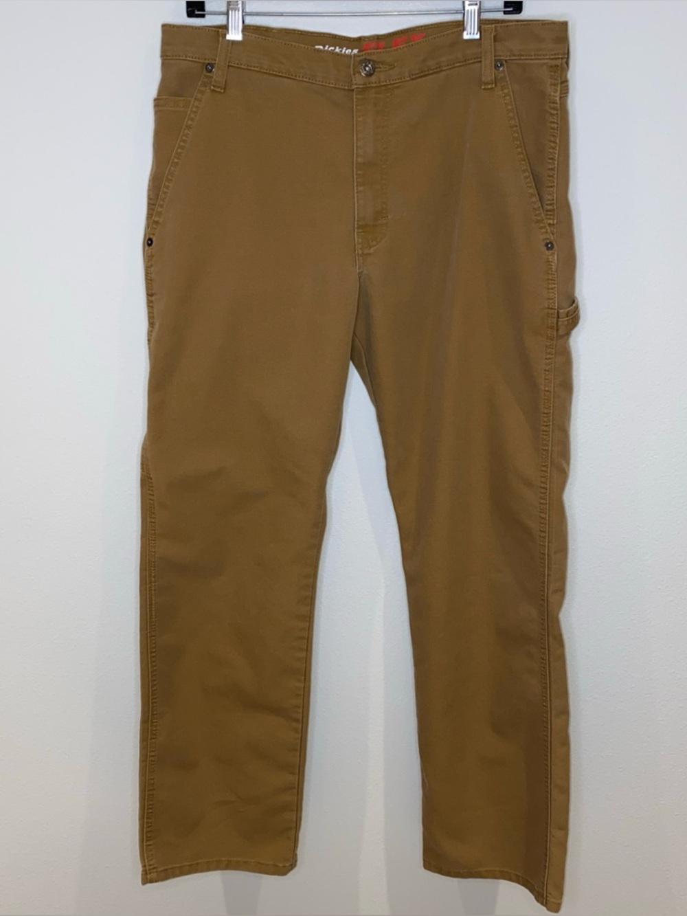 Dickies Flex Regular Fit Canvas Carpenter Pants Size 34 X 32 Brown Duck
